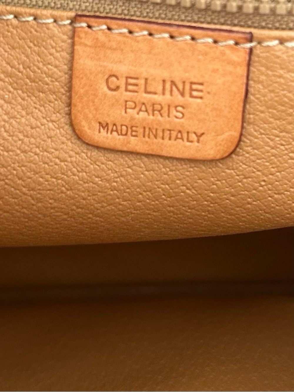 Celine Macadam Monogram Brown Canvas Leather Zip Clutch Pouch Vintage - Picture 6 of 15